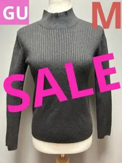GU ジーユー 長袖 黒 ラメ入り長袖セーター