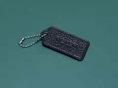 COACH コーチ レザータグ キーホルダー バッグチャーム ブラック 黒