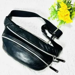 【美品✨】マスターピース ウエストバッグ クロスボディ レザー スエード 黒