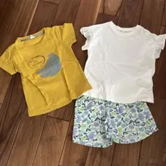 Tシャツ2枚　花柄パンツ　セット　120
