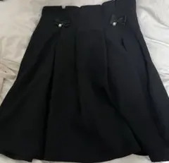 evelyn パール リボン スカート 黒 ブラック