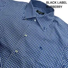BLACK LABEL BURBERRY 長袖シャツ 青と白のチェック41
