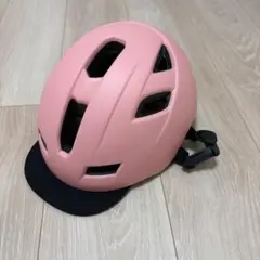 自転車用ヘルメット ピンク バイザー付き