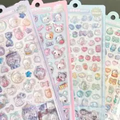 ボンボンドロップシール　クーリア　 4シートセット　ナイトミャウ　ミニ　なないろ