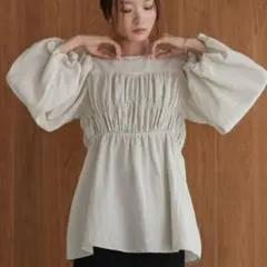 Bab ⭐️ バルーンスリーブ　リネン混　ブラウス　チュニックのサムネイル
