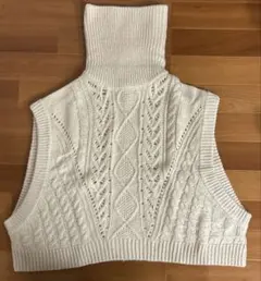 【新品】Samansa Mos2 blueニットベスト アイボリー フリーサイズ