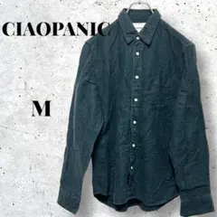 【CIAOPANIC チャオパニック】ダークグリーン 長袖シャツ M ボタン