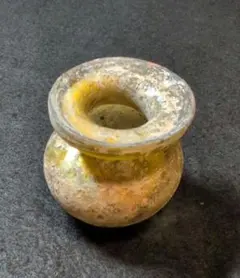 古代ローマングラス T青ガラス 美銀化極薄ふっくボトル 骨董品 旧家