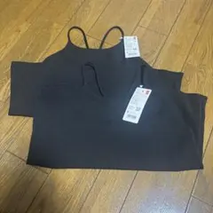 ユニクロ クレープジャージーブラキャミソール S ブラック