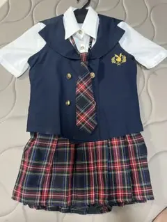 学生服 ブレザー上下 ネイビー チェック柄 コスプレ 体育祭 忘年会