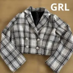 GRLチェック柄クロップドジャケット