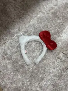 ハローキティ風カチューシャ 白/赤