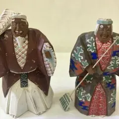 九谷焼 翁 媼 高砂人形 陶器製 置物 - メルカリ