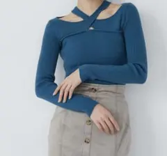 【MURUA】ランダムカットリブニット