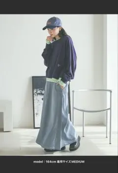 niko and…スリットロングヒッコリーデニムスカート M