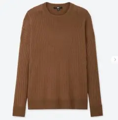 ユニクロ　メリノブレンドリブクルーネックセーター　大きいサイズ