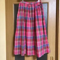 新品♡SamansaMos2マドラスチェック脇リボンスカート