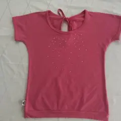 MIKANO ピンク ラインストーン Tシャツ 半袖のサムネイル