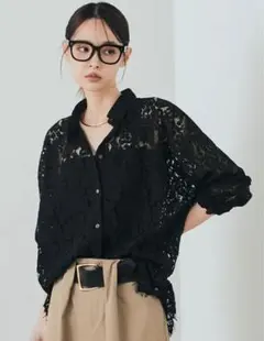 新品未使用【ESICA】レース裾スカラップシャツ - メルカリ