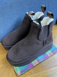 【値下げました】ブラウン スエード ショートブーツ 厚底