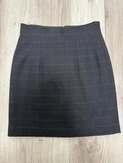 m.f.editorial☆黒 チェック柄 タイトスカート ミニ丈