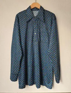 80’s 70's シングルステッチ 総柄 レトロシャツ ヒッピー 古着 レア