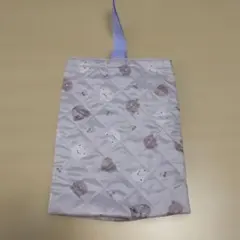 くま柄 キルティング シューズバッグ 上履き入れ