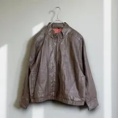 ★レザージャケット【L】 本革 ライダース　ショート丈 カジュアル b602D