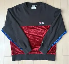 FILA × XLARGE コラボ スウェット ブラック レッド S