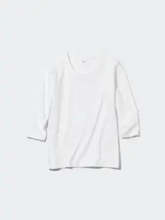 UNIQLO スムースストレッチコットンクルーネックT（7分袖）