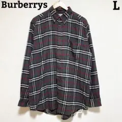 Burberrys 長袖シャツ グレーL ノバチェック ポロシャツ ゴルフウェア