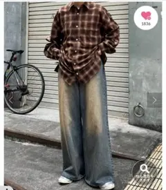 チャオパニックティピー　ユニセックス　ワイドデニムパンツ