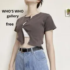 WHO'S WHO gallery レディース　半袖カーディガン　カジュアルのサムネイル