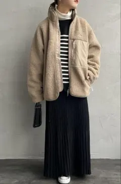 DANTON スタンドカラーインサレーションボアフリースジャケット