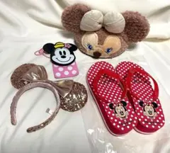 306.全て一回のみ使用　ディズニー４点セット　イヤーハット　カチューシャ