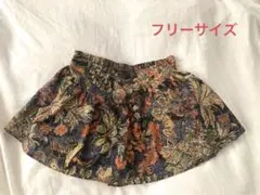 フリー　キュロット　スカート　ショートパンツ付き　花柄　アースミュージック