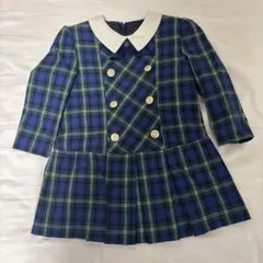 襟付き　チェック柄フォーマルワンピース