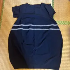 黒半袖 ひざ丈ワンピース フリー