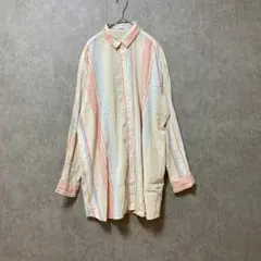 【KBF】ケービーエフ（One）マルチストライプBIGシャツ＊綿100％＊長袖