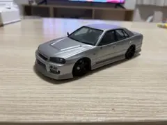 ホットウィールカスタム 日産 R33 GTR 銀 アルミリム☆段リム☆トミカ