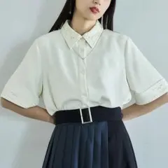 【HARE/ハレ】レザーカットシャツ ホワイト 白 ブラウス トップス 半袖