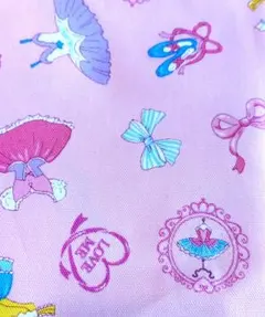 KIYOHARA バレリーナ柄 綿生地　オックス　 ピンク　55×55cm　2枚