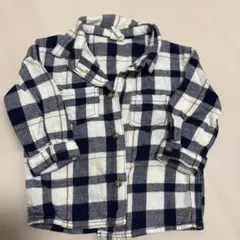 H&M ネイビー/ホワイト チェック シャツ 6M