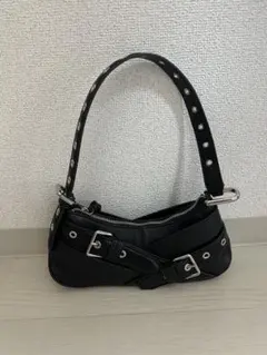 ZARA ブラック スタッズ付きショルダーバッグ