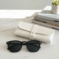 サングラス(グレー)&ケース(ホワイト)セット 偏光 調光 UVカット