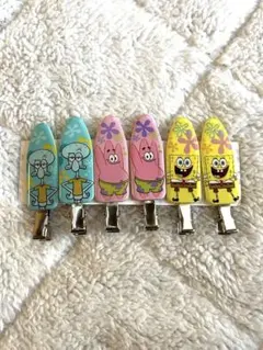 スポンジボブ ヘアピン 6個セット 匿名・即日発送