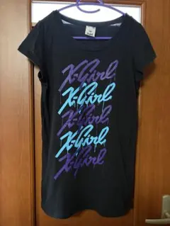 X-girl エックスガール 半袖 Tシャツ ロゴプリント ブラックのサムネイル