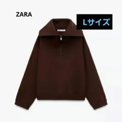 ZARA サイドストライプニットスウェットシャツ
