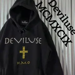 デビルユース パーカー フーディー スウェット クロス.