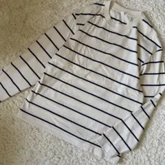 UNIQLO ストライプ長袖カットソー S ロンT ボーダー　メンズ　レディース